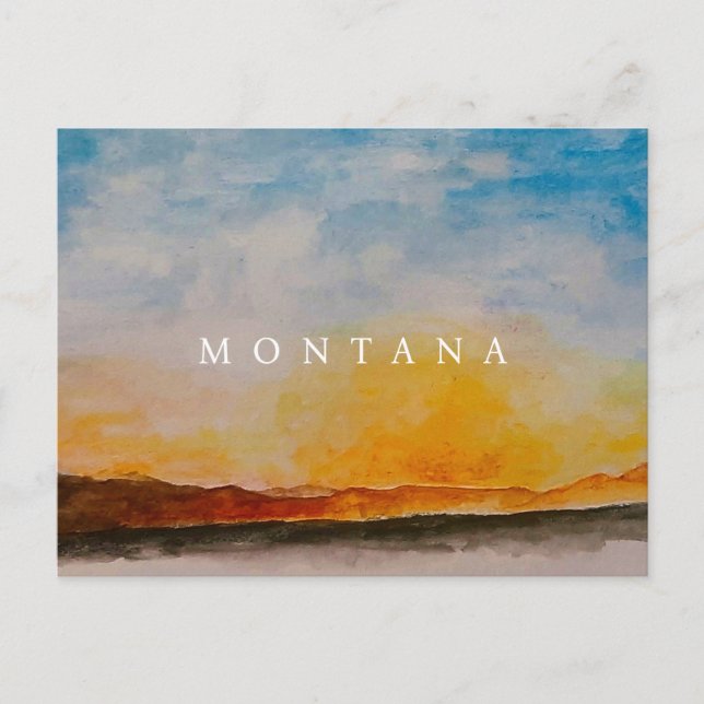 Postal Montana Watercolor Mountains Paintaje paisajístico (Anverso)