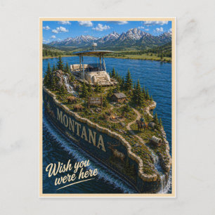 Postal Montana Wish You Were Here Serie del Estado