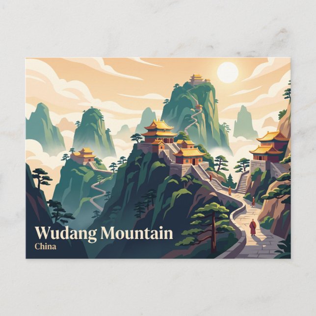 Postal Montaña Wudang China (Anverso)