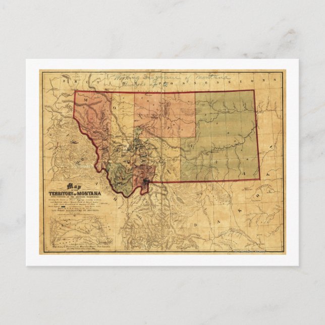 Postal MontanaMapa PanorámicoMontana (Anverso)