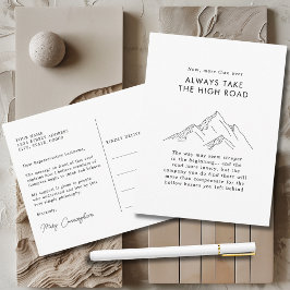 Postal Montañas abstractas toman el camino alto