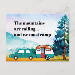 Postal Montañas acuáticas Coche y Camper Nueva Dirección 