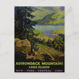 Postal Montañas Adirondack El Afiche De La Vintage Del La