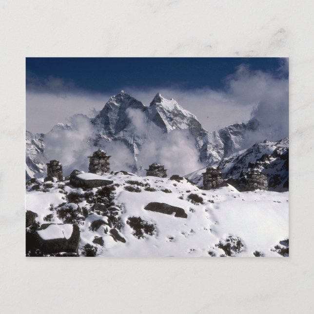 Postal Montañas alpinas, Invierno de Nepal (Anverso)