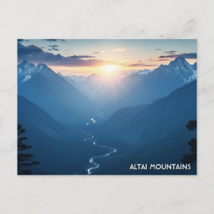 Postal Montañas Altái viaje a Mongolia