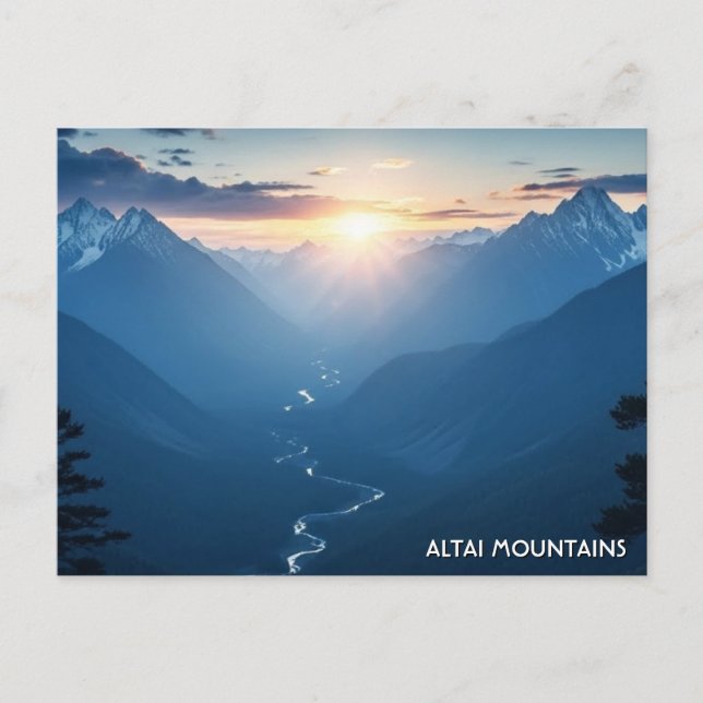 Postal Montañas Altái viaje a Mongolia (Anverso)