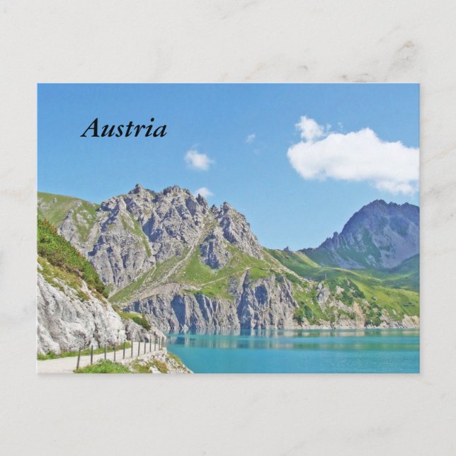 Postal Montañas austriacas en Vorarlberg en verano (Anverso)