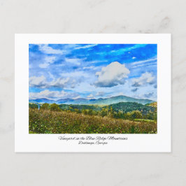 Postal Montañas Azules Norgeorgianas Pintura de acuarela