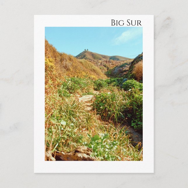 Postal Montañas Big Sur de California (Anverso)