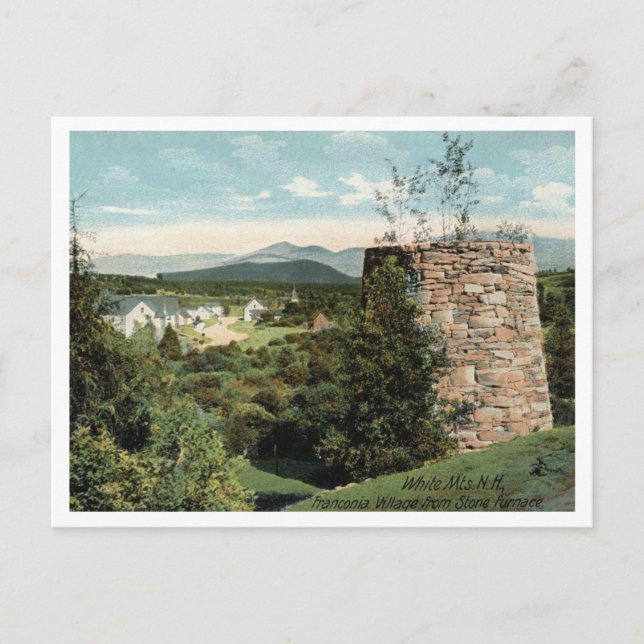 Postal Montañas Blancas, Franconia NH, Horno de Piedra 19 (Anverso)