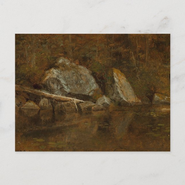 Postal Montañas blancas, lago Echo de Albert Bierstadt (Anverso)