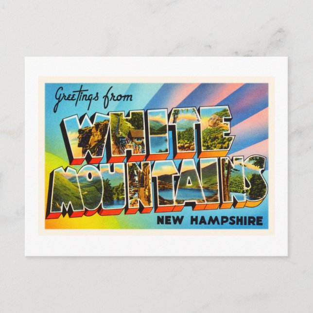 Postal Montañas Blancas New Hampshire NH Travel Souvenir (Anverso)