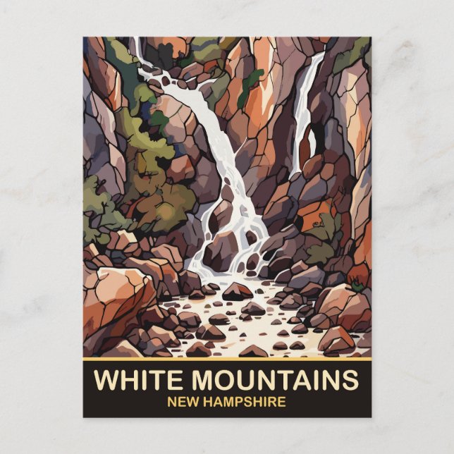 Postal Montañas Blancas, New Hampshire, Viajes (Anverso)