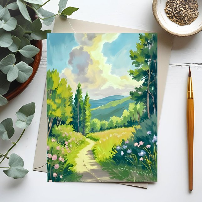 Postal Montañas Blancas | Pintura del paisaje de Nuevo Ha (Subido por el creador)