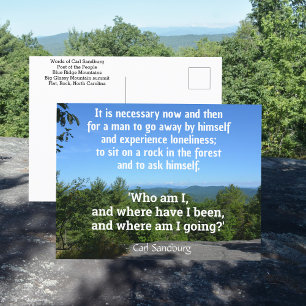 Postal Montañas Blue Ridge Carl Sandburg Cita