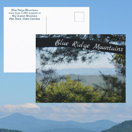 Postal Montañas Blue Ridge Carolina del Norte Fotografía