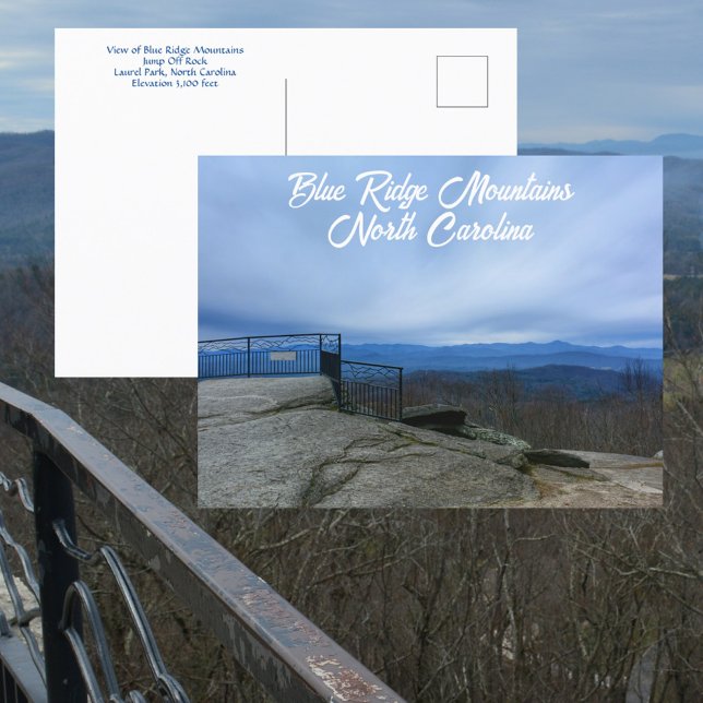Postal Montañas Blue Ridge Laurel Park Jump Off Rock NC (Subido por el creador)