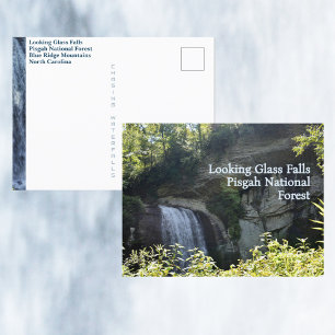 Postal Montañas Blue Ridge Looking Glass Falls NC