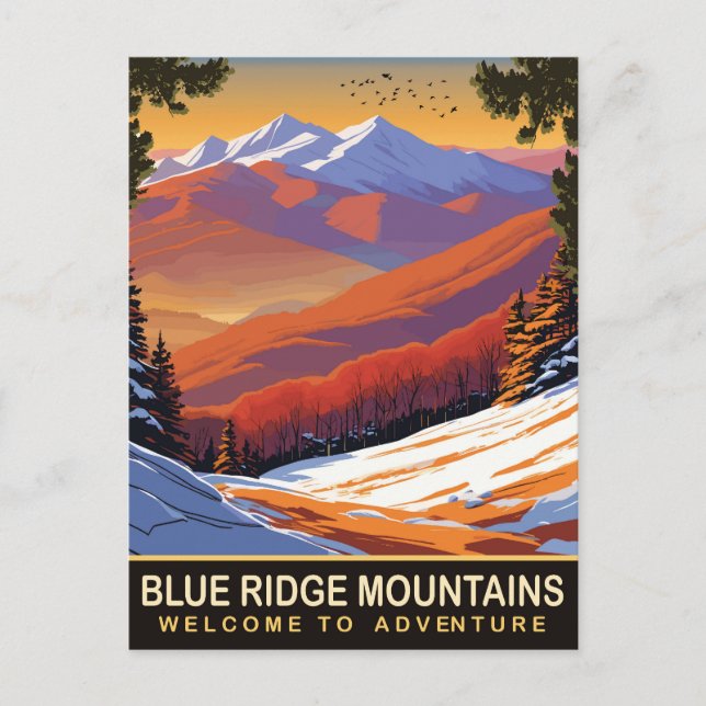 Postal Montañas Blue Ridge, Viajes (Anverso)