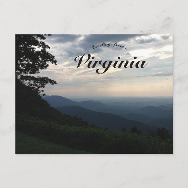 Postal Montañas Blue Ridge Virginia (Anverso)