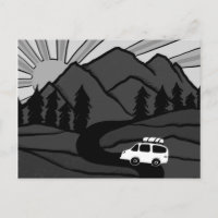Montañas Campervan Vanlife RV Sunrise B&W