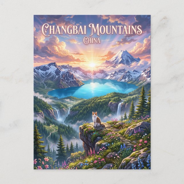 Postal Montañas Changbai China (Anverso)