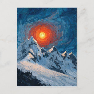 Postal Montañas con Cumbres Nevadas