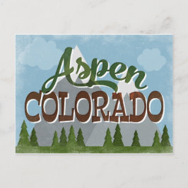 Postal Montañas de Aspen Colorado Fun Retro Snowy