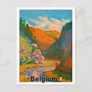 Postal Montañas de Bélgica, río pequeño, vista del paisaj