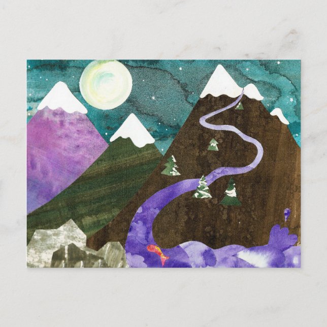 Postal Montañas de canciones nocturnas (Anverso)