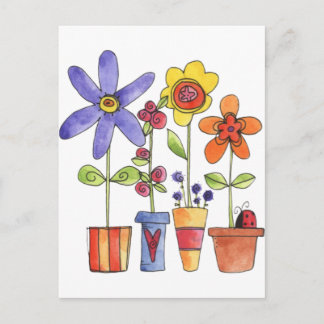 Postal Montañas de flores