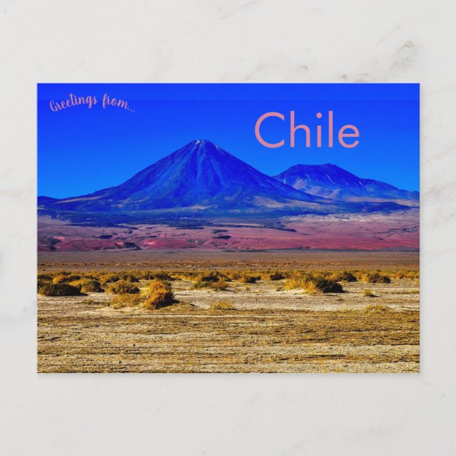 Postal Montañas de la región de Socaire de Chile (Anverso)