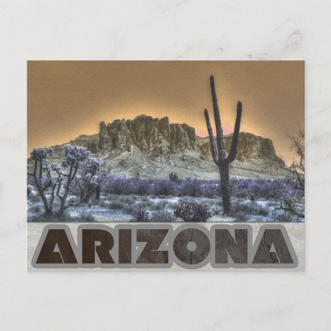Postal Montañas de la Superstición de Arizona Foto de via (Anverso)