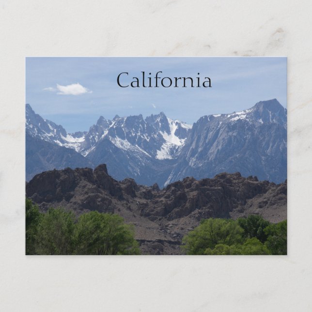 Postal Montañas de Lone Pine, California (Anverso)