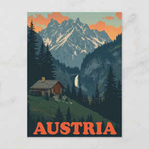 Postal Montañas de los Alpes de Austria antiguas