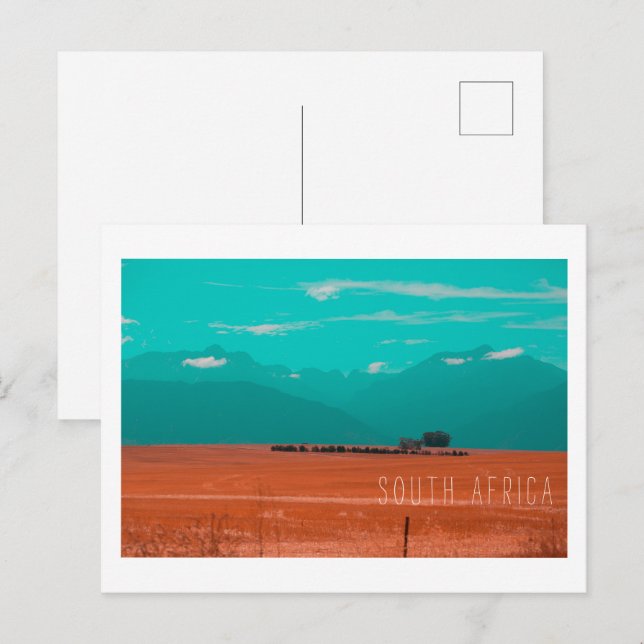 Postal Montañas de los campos de Swartland vistas ZA de S (Anverso / Reverso)