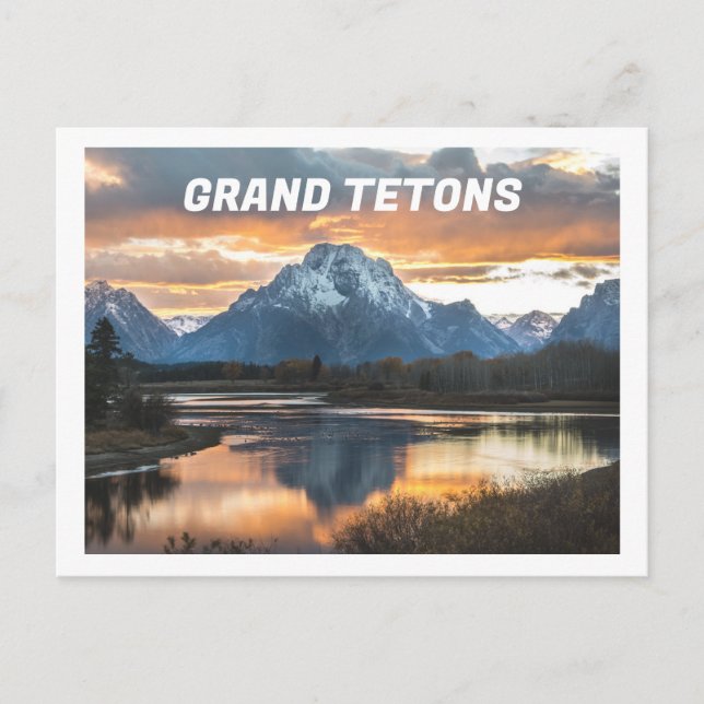 Postal Montañas de los Grandes Tetones Jackson Wyoming (Anverso)