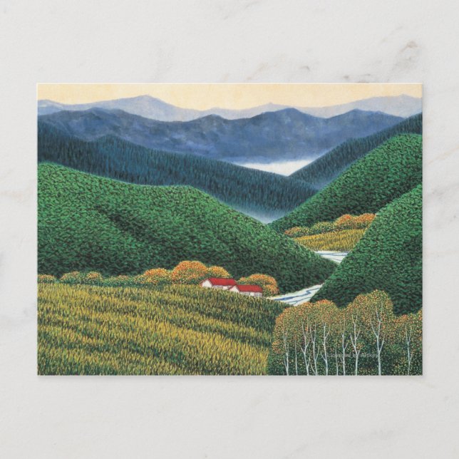 Postal Montañas de primavera (Anverso)