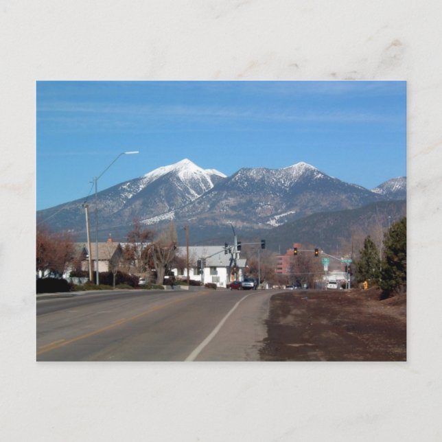 Postal Montañas de San Francisco miran a través de Flagst (Anverso)