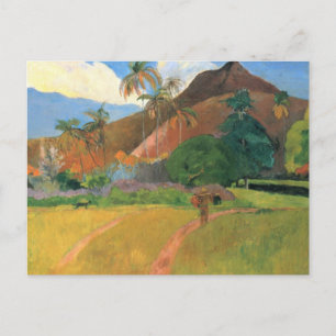 Postal Montañas de Tahití - Paul Gauguin