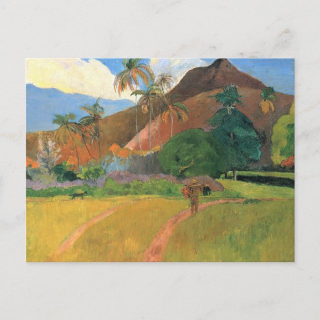 Postal Montañas de Tahití - Paul Gauguin (Anverso)