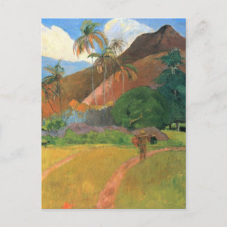 Postal Montañas de Tahití - Paul Gauguin
