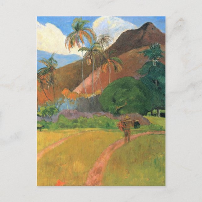 Postal Montañas de Tahití - Paul Gauguin (Anverso)