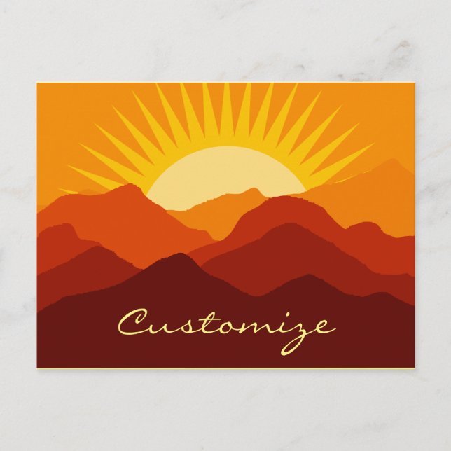 Postal Montañas del desierto Sunset Thunder_Cove (Anverso)