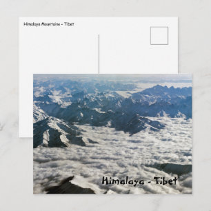 Postal montañas del Himalaya bajo nubes - Tíbet