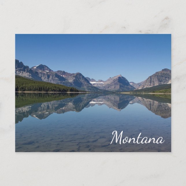 Postal Montañas del Lago Sherburne Montana (Anverso)