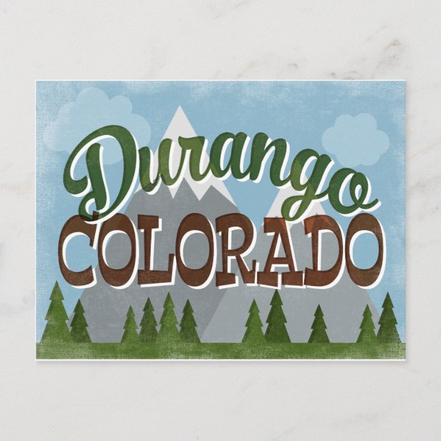 Postal Montañas Durango Colorado Fun Retro Snowy (Anverso)