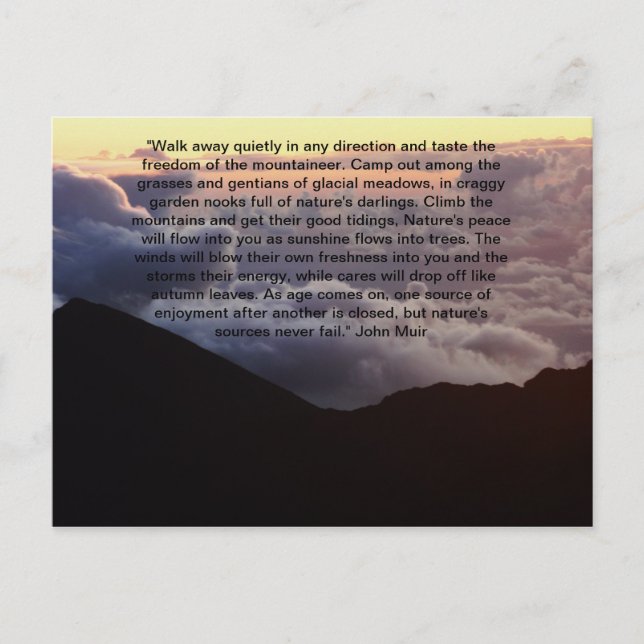 Postal Montañas en las nubes (Anverso)