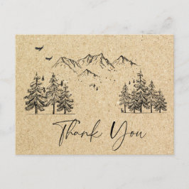 Postal Montañas forestales de papel Kraft simuladas graci