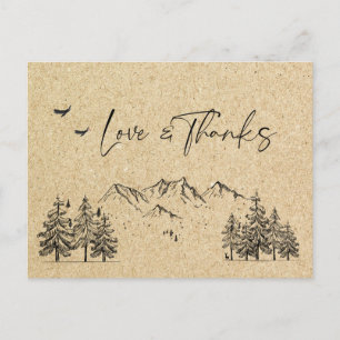 Postal Montañas forestales de papel Kraft simuladas graci